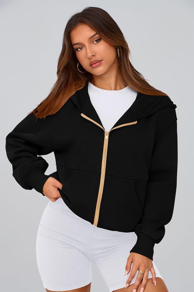 Detalle de PRETTYGARDEN Zip Up Hoodie Women S-M-L-XL