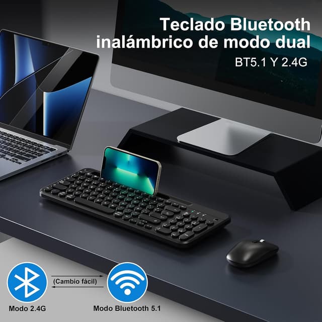 Detalle de Cimetech Teclado Inalámbrico Bluetooth Multi-Dispositivo para Todos