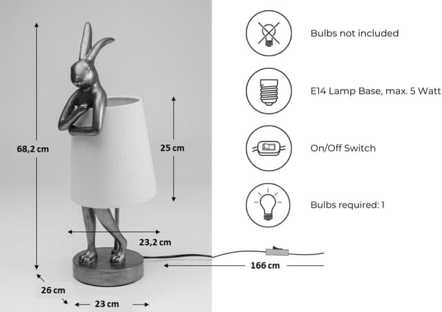 Detalle de Lampada da tavolo Animal Rabbit Kare Design 68 cm