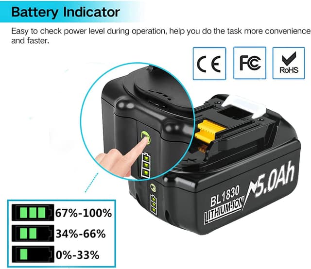 Thumbnail 3 de Makita 18V 2x 5000mAh BL1850B DC18RC Charger