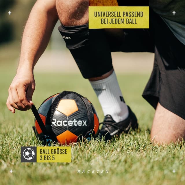 Detalle de Racetex Fußballtrainer mit Schnur – einstellbare Länge für Trainingsgürtel, Ballkontrolle & Schusstechnik