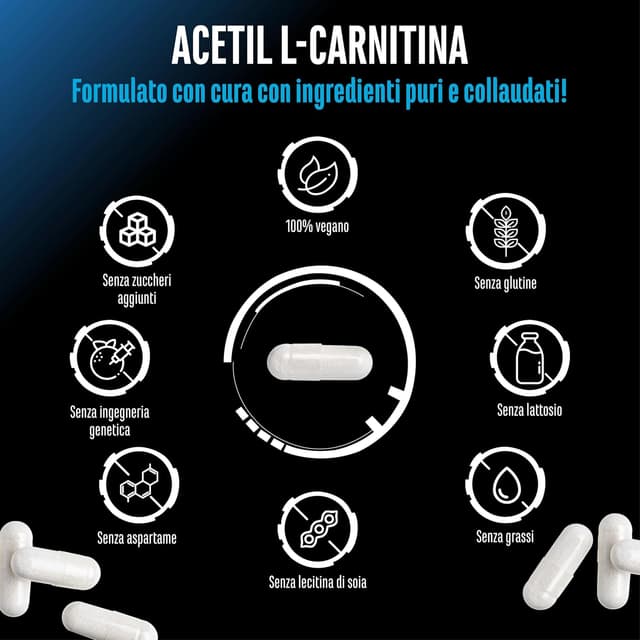 Thumbnail 3 de Acetyl-L-carnitina 3000 mg 250 capsule vegane
