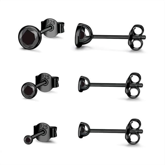 Thumbnail 6 de Damen Ohrstecker Silber 925 3 Paar 2/3/4 mm