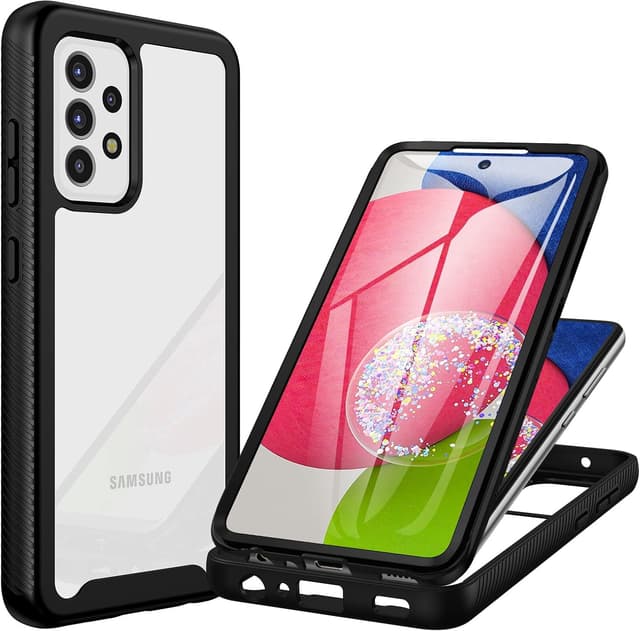 Detalle de CENHUFO rugged Samsung Galaxy A52s / A52s 5G phone case with built-in screen protector (Black)