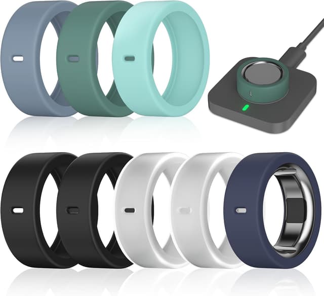 Detalle de ZOOROO 8-Pack Silicone Ring Covers for Oura Ring Gen 4 / Gen 3 / Ultrahuman Ring