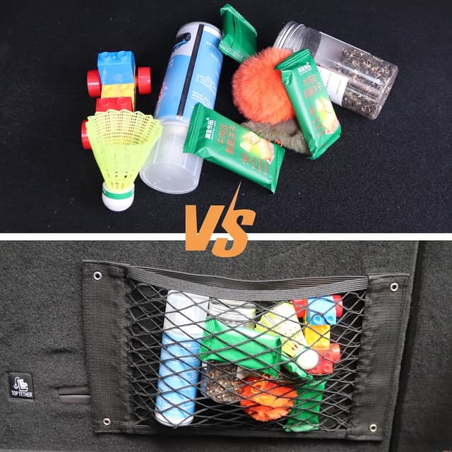 Thumbnail 6 de Kofferraum Taschen Auto Klett – Gepäcknetz & Organizer (2er Set) mit 3 Montagearten und verstärkten Metallösen