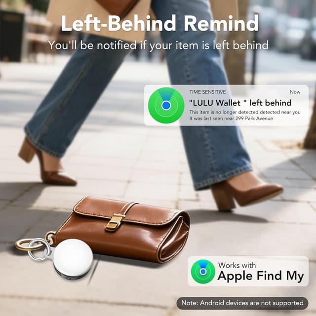 Detalle 2 de 2-in-1 Air Tracker Tags 2-Pack Bluetooth Item Finder (Works with Apple Find My) — iOS Only