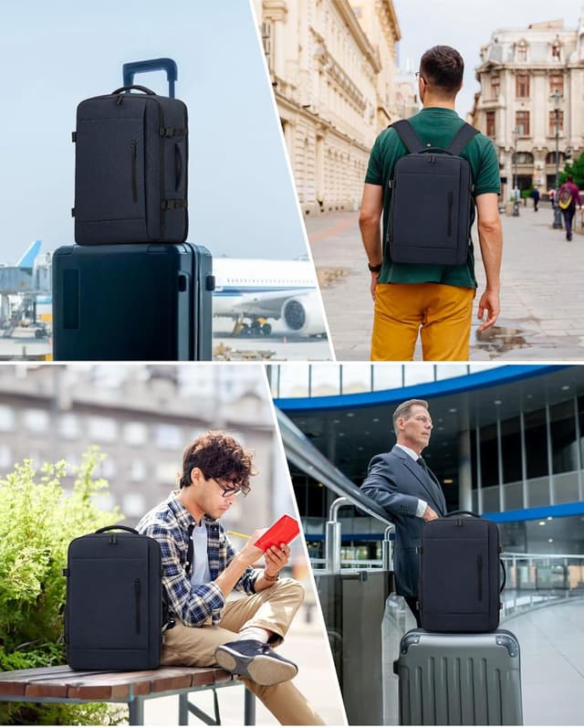 Thumbnail 6 de LOVEVOOK Handgepäck Rucksack 40x30x20 cm – 14‑Zoll Laptopfach & Ryanair-kompatible Maße (dunkelblau)