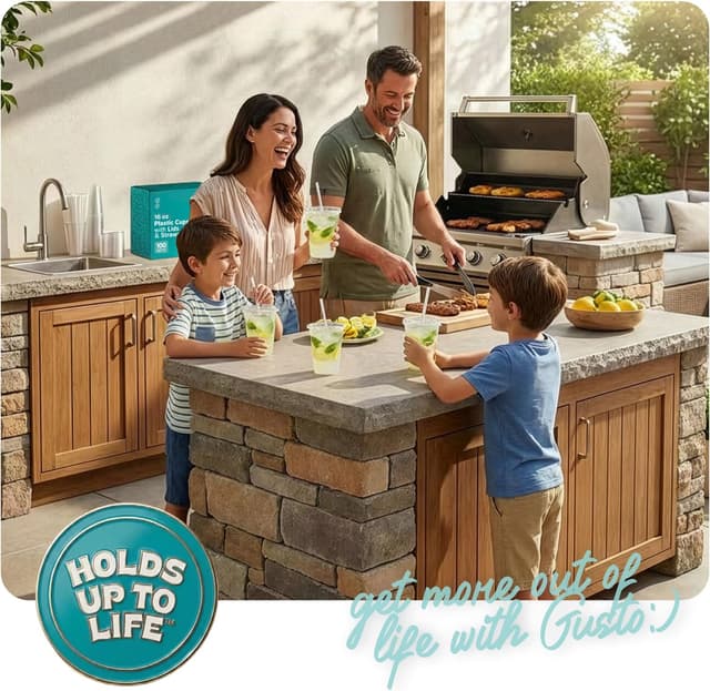 Thumbnail 5 de GUSTO 16 oz Clear Plastic Cups 100 Sets 🥤