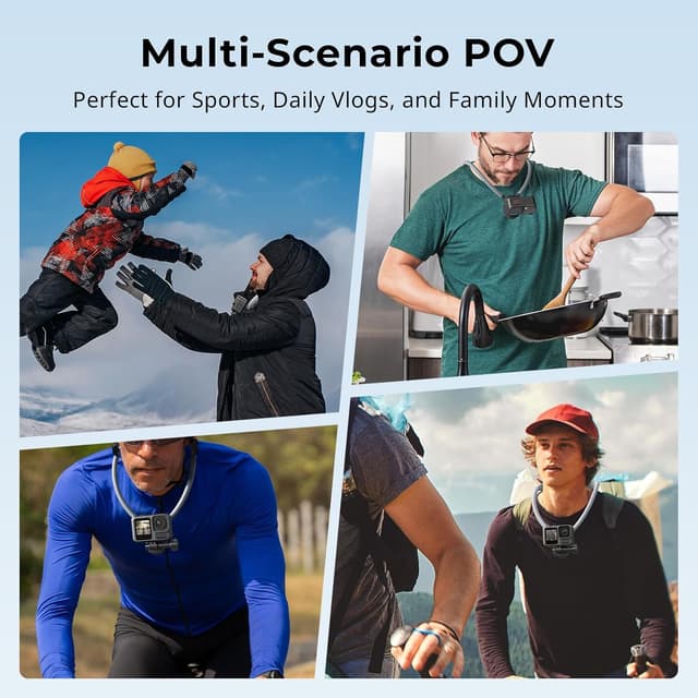 Detalle de SMALLRIG magnetische Halshalterung für Actionkameras mit einem Klick – Nackenhalterung für GoPro, DJI Osmo 360 und Insta360