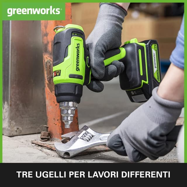 Thumbnail 3 de Greenworks G24HG pistola termica a batteria con 3 ugelli e riscaldamento rapido (solo corpo, senza batteria e caricabatterie)