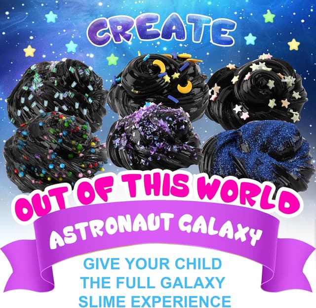 Thumbnail 6 de Okaybee Astronaut Galaxy Slime Kit for Kids (Big Slime Bucket + Glow-in-the-Dark Accessories)
