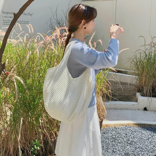 Thumbnail 2 de Aucuu Borsa Spiaggia in Rete Uncinetto