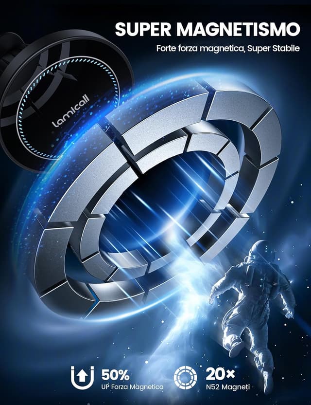 Detalle de Lamicall 15W Caricatore Wireless Auto MagSafe