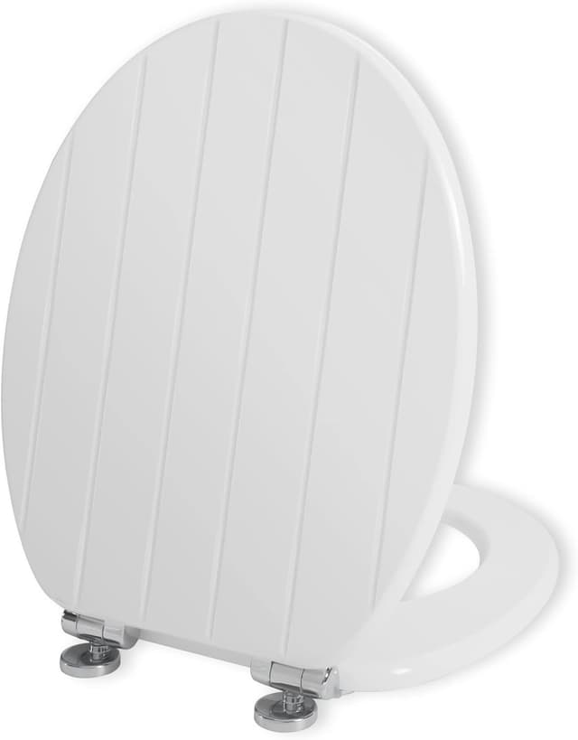 Imagen de Angel Shield White Wooden Toilet Seat Antibacterial Adjustable Hinges Toilet Seat Fits Never Slips for Bathroom with Soft Close and Quick Release for Easy Clean and Assembly (Soft Close, White)
Angel Shield White Wooden Toilet Seat Antibacterial A… en OfertitasTOP