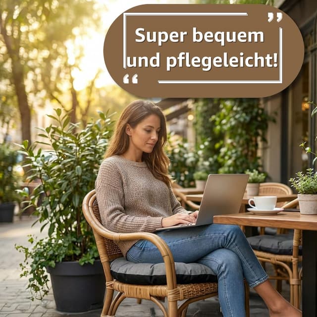 Detalle de Amazinggirl Cuscino rotondo per poltrona sospesa e sedie in rattan, 60 cm, verde ombra