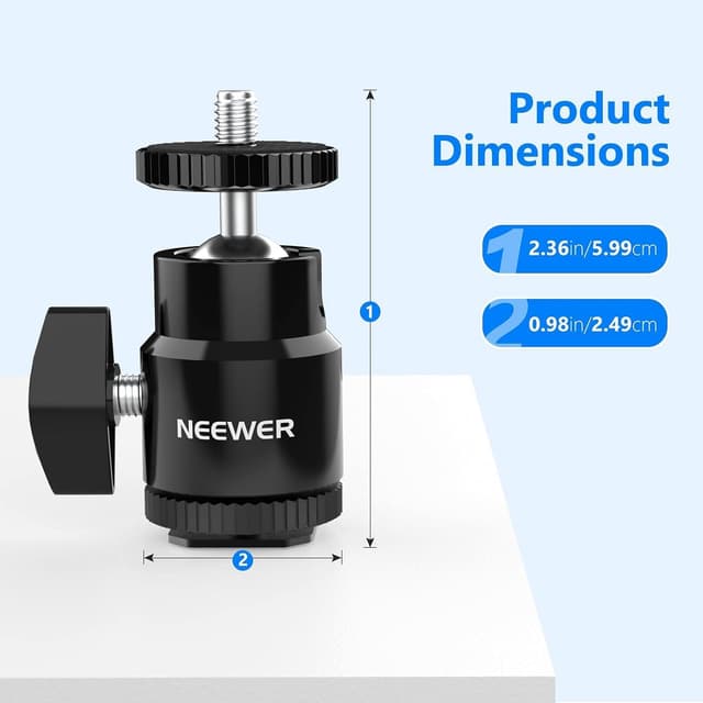 Thumbnail 6 de Neewer ST17 mini ball head 2-pack with 1/4” screw