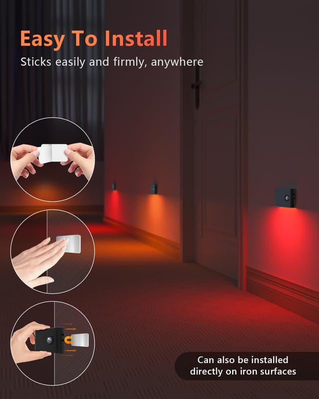 Thumbnail 6 de WILLED Nachtlicht mit Bewegungsmelder – LED Treppenlicht (RGB & Warmweiß), 10er-Set für Flur & Schlafzimmer