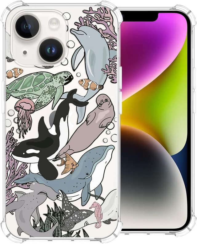 Thumbnail 6 de CAROKI Clear Case for iPhone 13 (Leaf Pattern) — Shockproof TPU transparent bumper