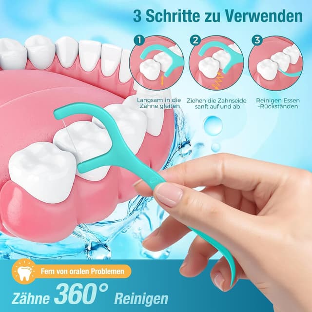 Detalle 2 de Yuede Dental Floss Zahnseide-Sticks mit Y-Form-Design (300+40 Stück)