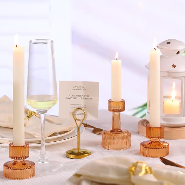 Thumbnail 3 de Candlestick Holders Bulk 6-Piece Green Crystal Set 🕯