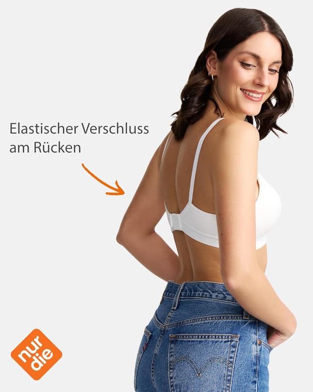 Detalle 2 de NUR DIE Still-BH mit Clipverschluss, gepolstert & nahtlos, bügellos aus Baumwolle