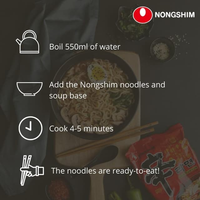 Detalle 2 de NONGSHIM Grand Bol de nouilles instantanées Shin – lot de 16