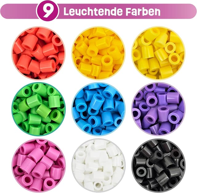 Detalle de Smowo 10mm Bügelperlen-Set mit Prinzessin & Cupcake Steckplatten (Kreativset für Kinder ab 3 Jahren)