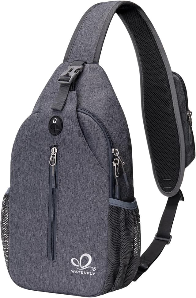 Detalle de WATERFLY Sling Rucksack Sling Bag – verstellbare Umhängetasche für Alltag & Wandern