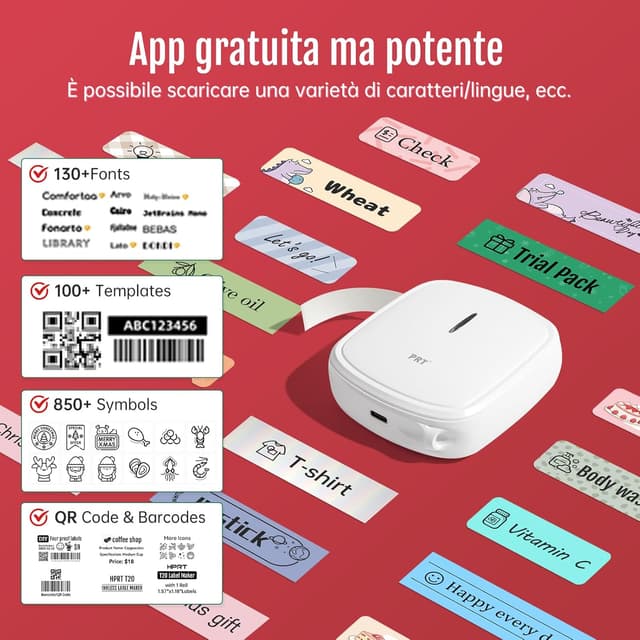 Thumbnail 3 de PRT Mini etichettatrice portatile Bluetooth per adesivi