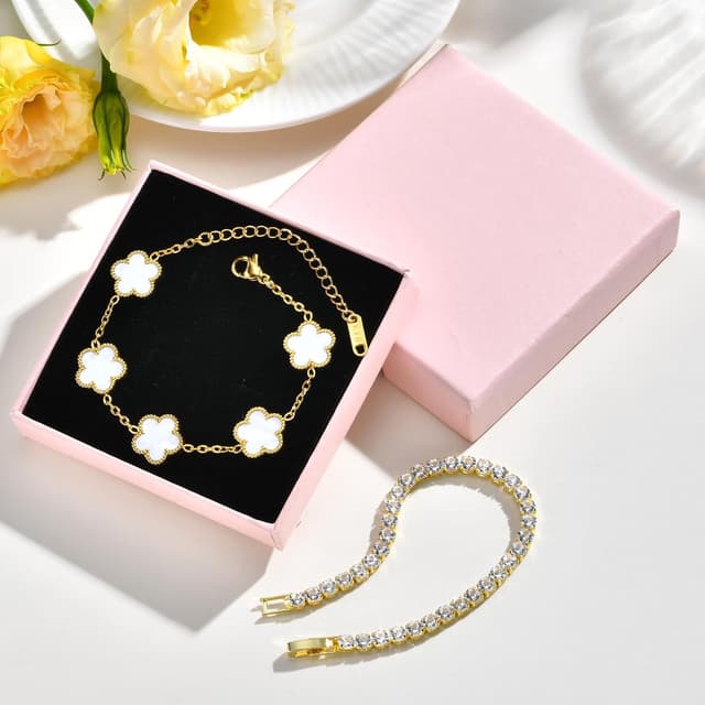 Detalle 1 de Gamtic Bracciale tennis in zirconi 18K 2 pezzi