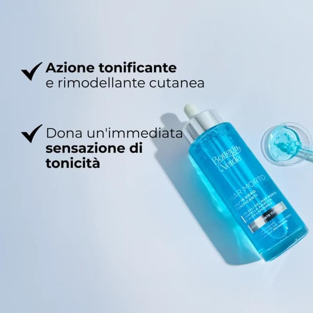 Detalle de Bottega Verde Mar Morto – Siero Tonificante Corpo al Sali del Mar Morto, Centella e Alga Laminaria (100 ml)