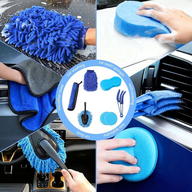 Detalle 2 de 24 PCS Car Cleaning Kit with Drill Brushes – all-round interior, exterior & wheel detailing set