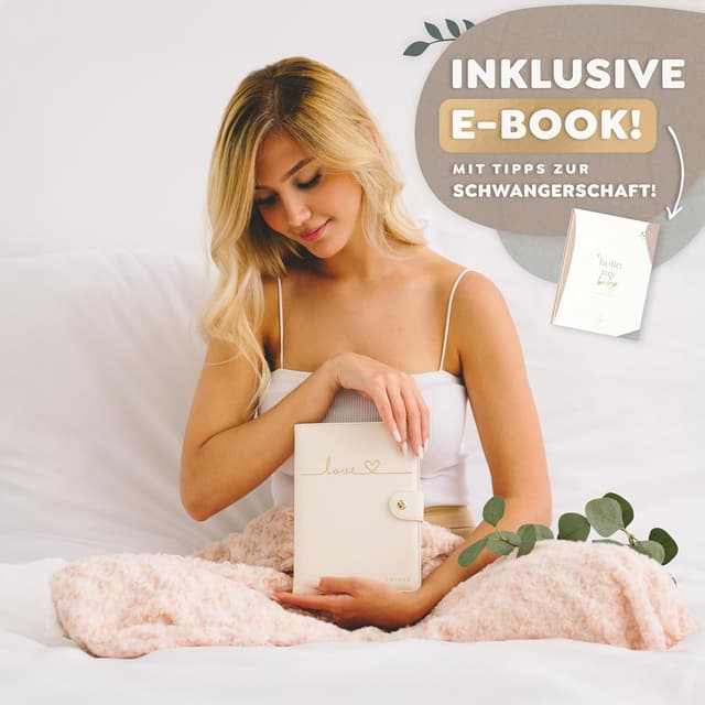 Detalle de TWIVEE Mutterpasshülle „Love“ – Organizer mit Magnetverschluss, 8 Fächern und Notizblock