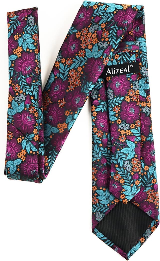 Detalle de Alizeal Floral Necktie Set, 8cm