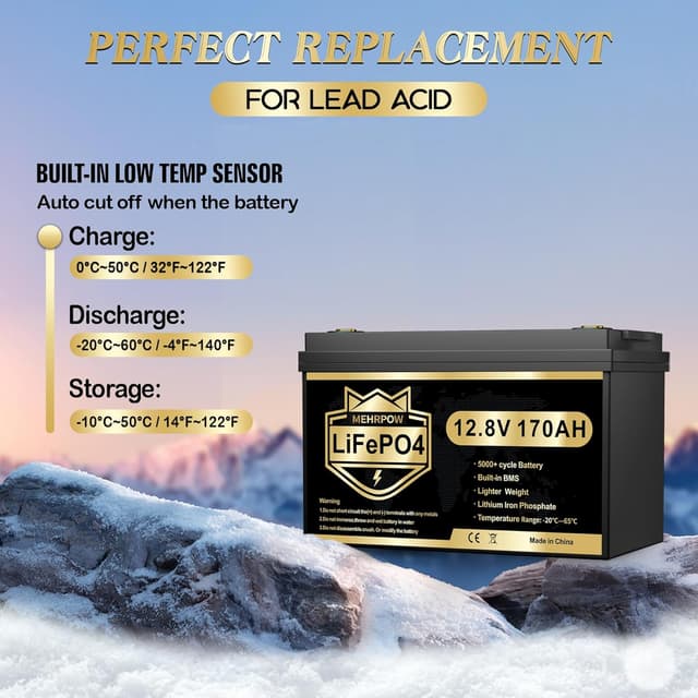 Detalle 2 de LiFePO4 12V 170Ah Autobatterie Lithium-Akku für Camping