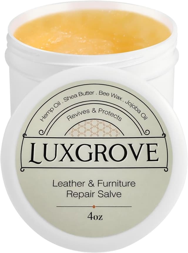 Detalle de LUXGROVE Leather & Furniture Repair Salve, Cleaner, Conditioner & Polisher (4 oz) for Car Seats, Couches, Shoes & More