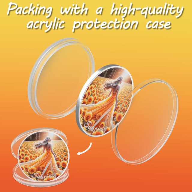 Thumbnail 3 de ACGZQY Sunflower Hopeful Sobriety Coin 1.37in