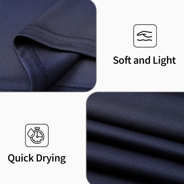 Detalle de Men’s Long Sleeve Sports T-Shirts (1 or 5 Pack) – Breathable Quick-Dry Gym & Running Activewear