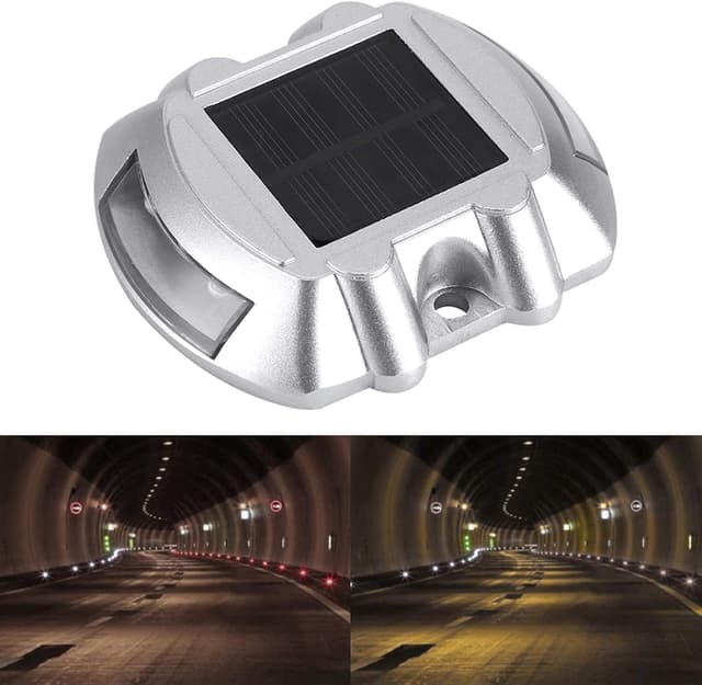 Detalle de Lampada da strada solare in fusione di alluminio con 6 LED bianco lampeggiante