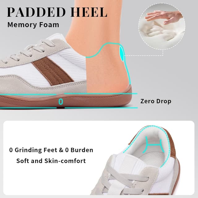 Detalle de Mioceko Women’s Wide Fit Barefoot-Style Trainers – Lightweight Zero Drop Fashion Sneakers