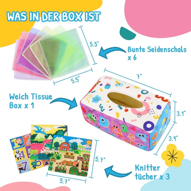 Detalle 2 de URMYWO Baby Spielzeug Tissue Box 0–12 Monate