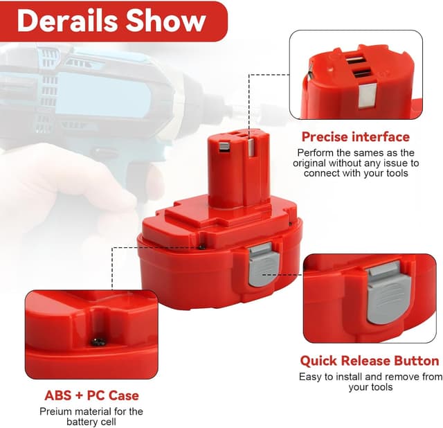 Thumbnail 1 de 2X 18V 5000mAh Ni-MH replacement battery
