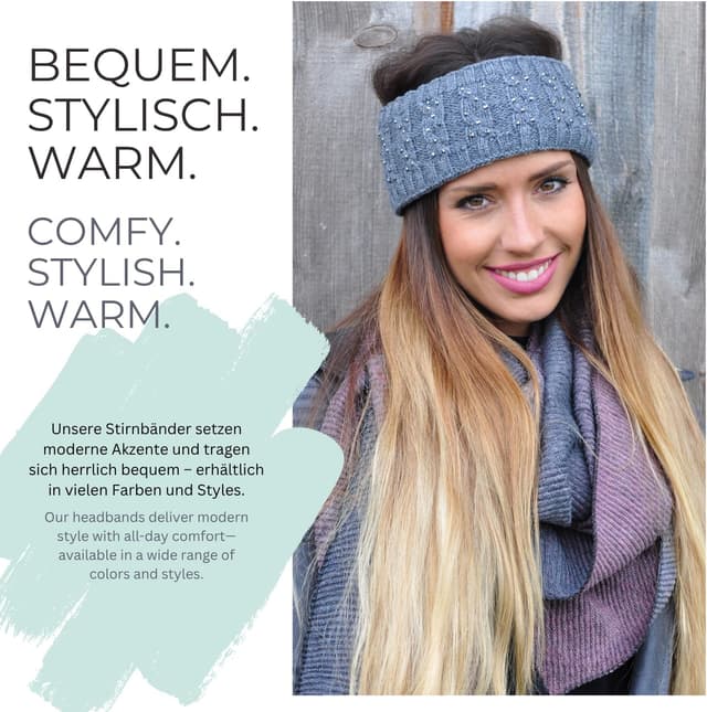 Thumbnail 6 de styleBREAKER Bandeau curry motif tresse et strass