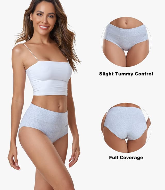 Detalle 2 de coskefy High Waisted Cotton Panties 5-Pack