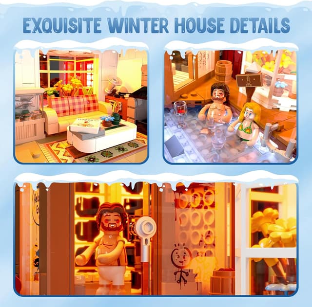 Detalle de Cabane spa nordique Lumibricks Island Spa Cabin avec LED – 2 235 pièces