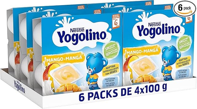Imagen de Nestlé Yogolino Fresa Plátano 🥄 Pack 6 (4x100g) a partir de 8 meses en OfertitasTOP