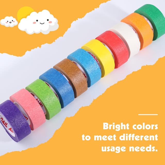 Thumbnail 4 de HuaJiao Colourful Masking Tape 12 Rolls