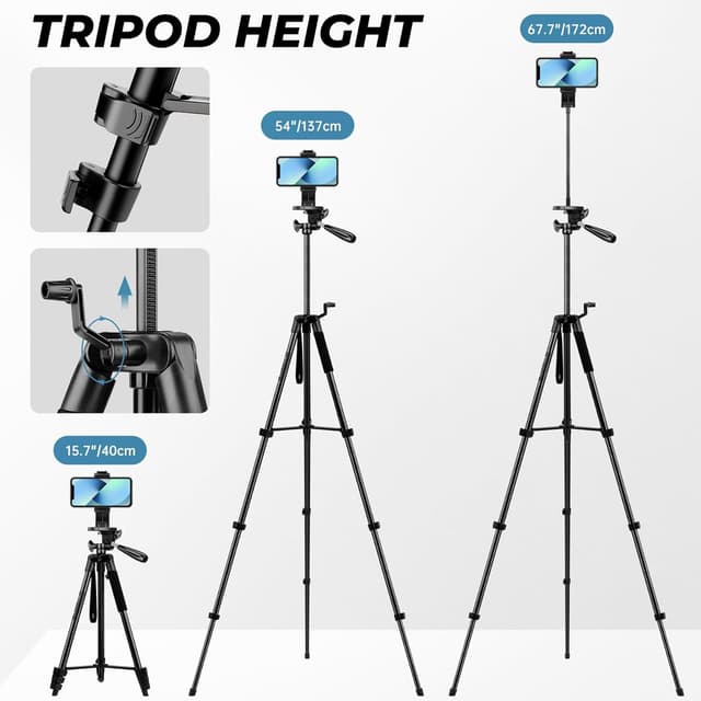 Detalle 2 de JOILCAN phone tripod, 67.7 inch overhead