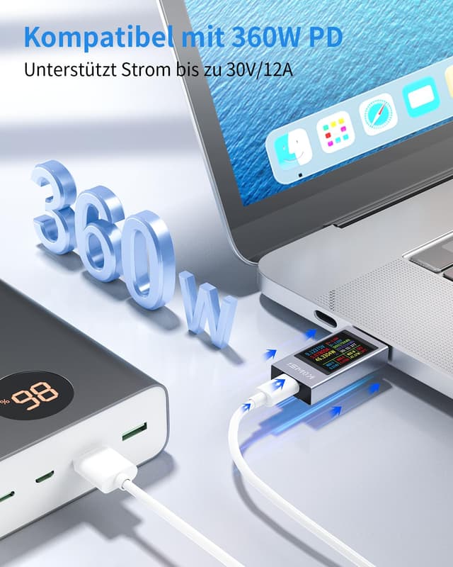 Detalle 2 de YEREADW KWS-2303C USB C Tester 4-30V